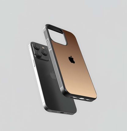 Black Logo Taupe Gradient Glass Case