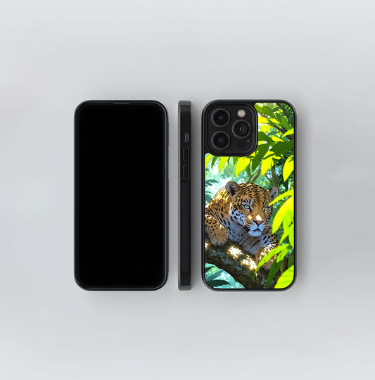 Leopard in Jungle Glass Case