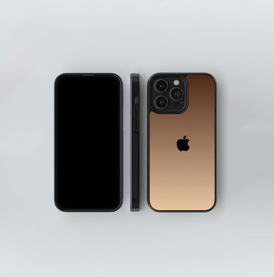 Black Logo Taupe Gradient Glass Case