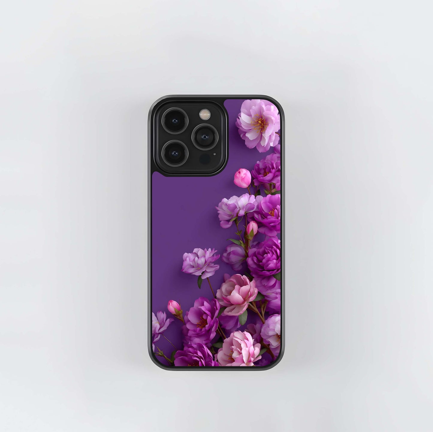 Purple Peony Corner Glass Case