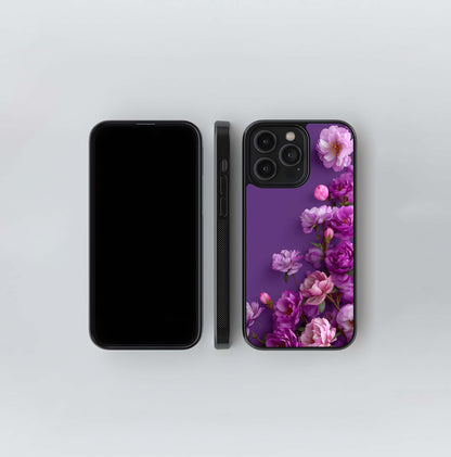 Purple Peony Corner Glass Case