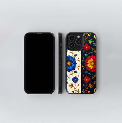Quilted Floral Duotone Glass Case