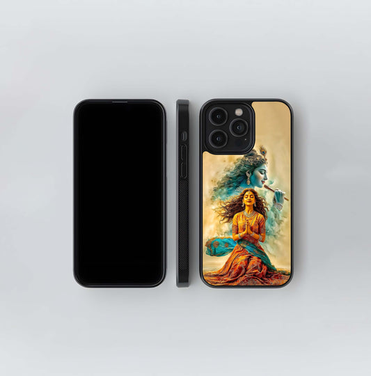 Radha-Krishna Devotional Art Glass Case