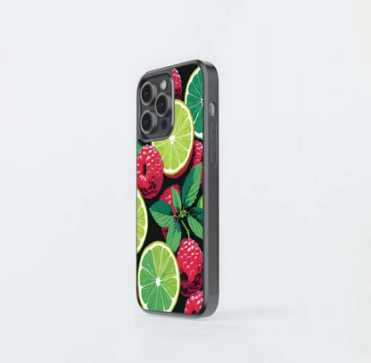 Lime and Raspberry Pattern Glass Case