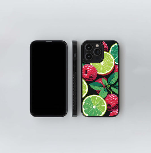 Lime and Raspberry Pattern Glass Case