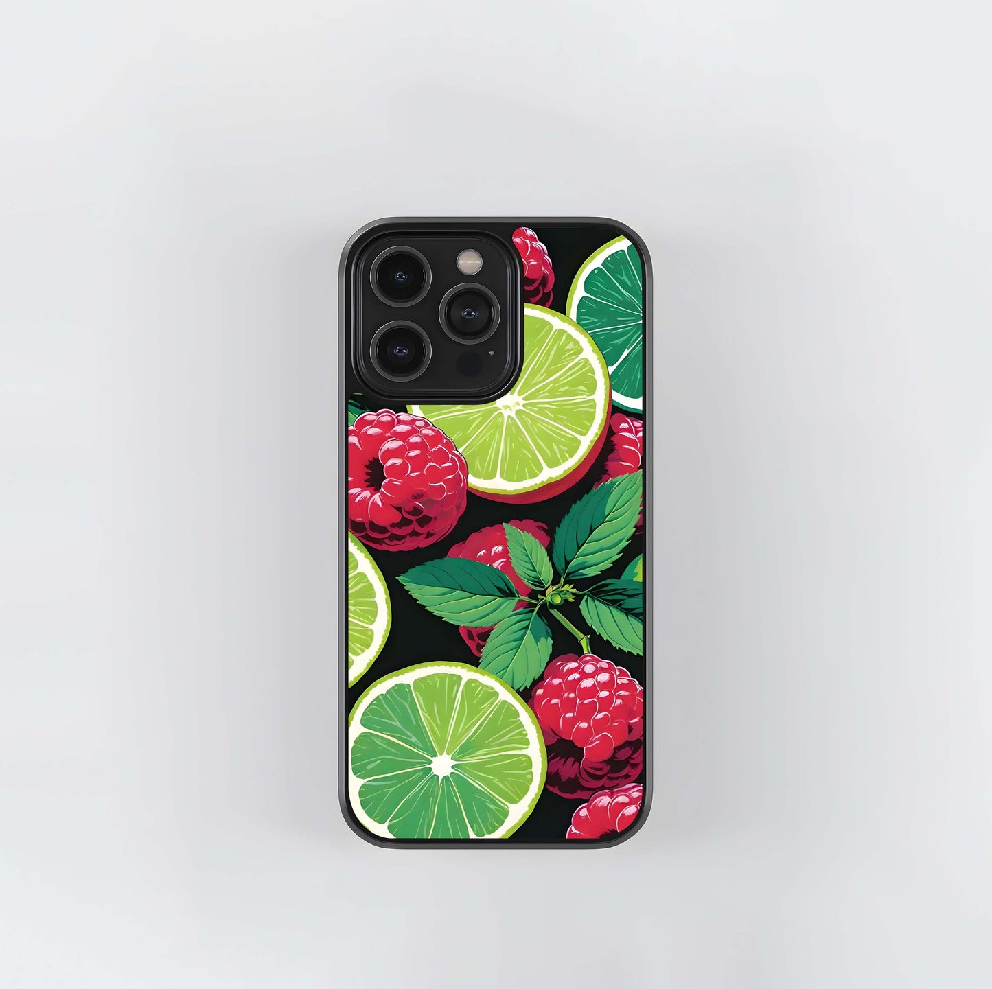 Lime and Raspberry Pattern Glass Case