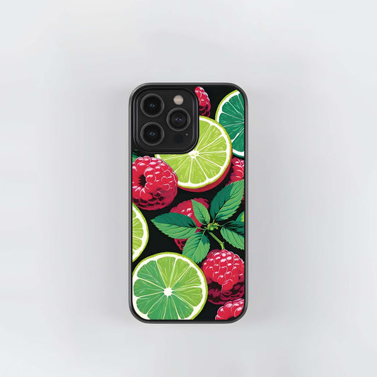 Lime and Raspberry Pattern Glass Case