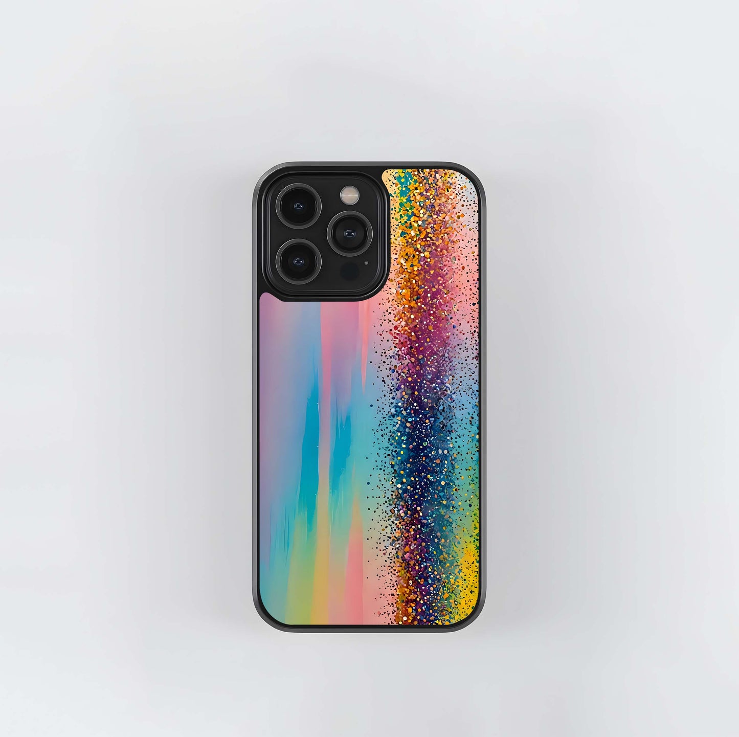 Rainbow Glitter Cascade Glass Case