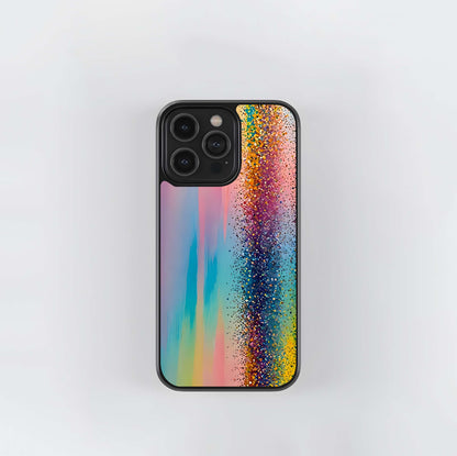 Rainbow Glitter Cascade Glass Case