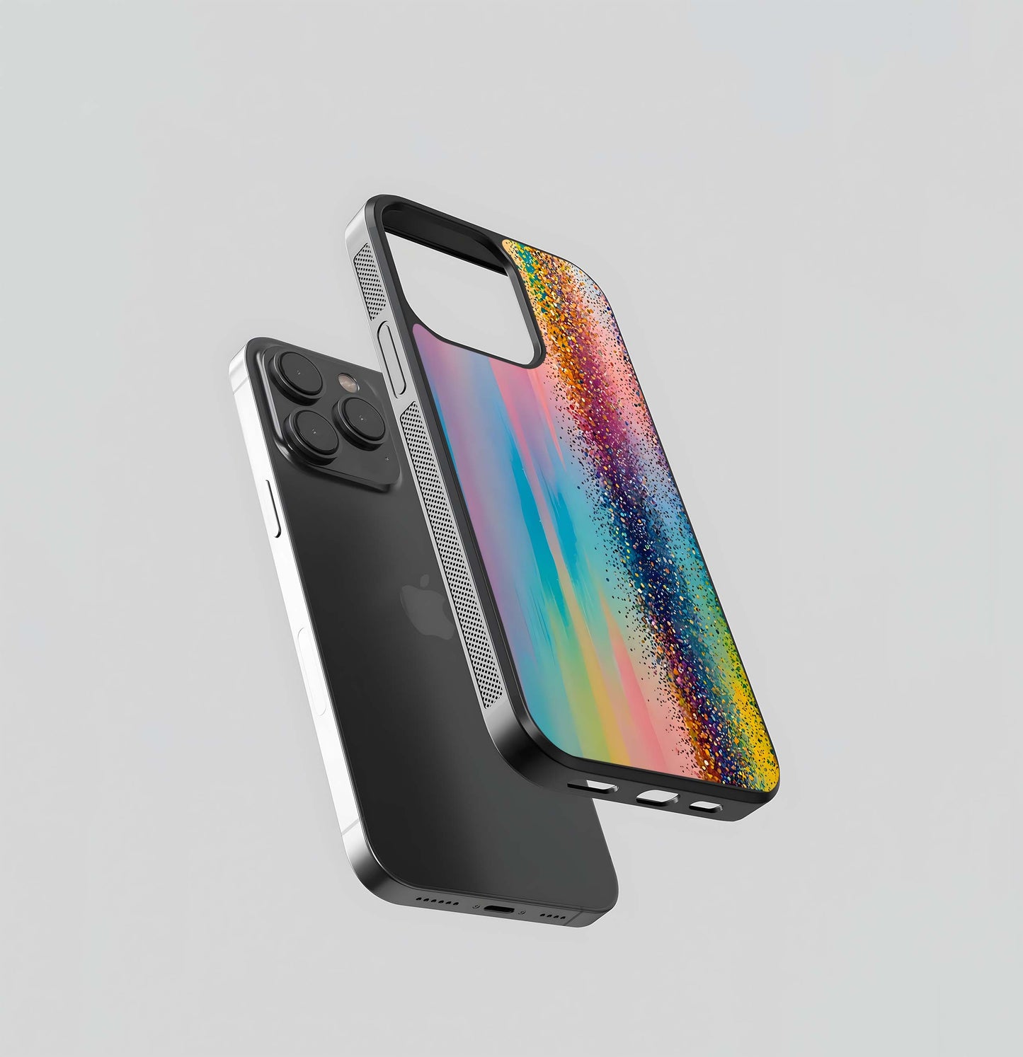 Rainbow Glitter Cascade Glass Case