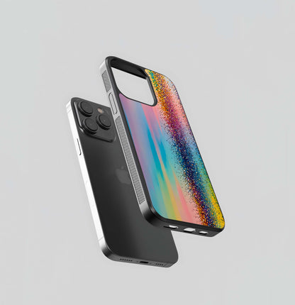 Rainbow Glitter Cascade Glass Case
