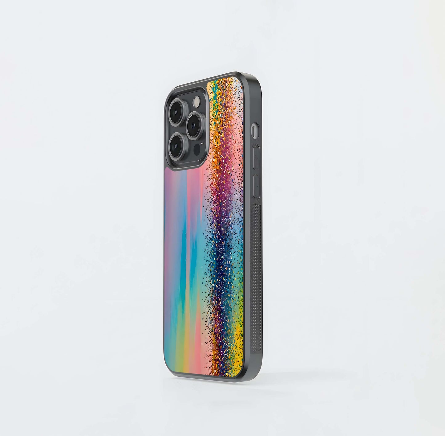 Rainbow Glitter Cascade Glass Case