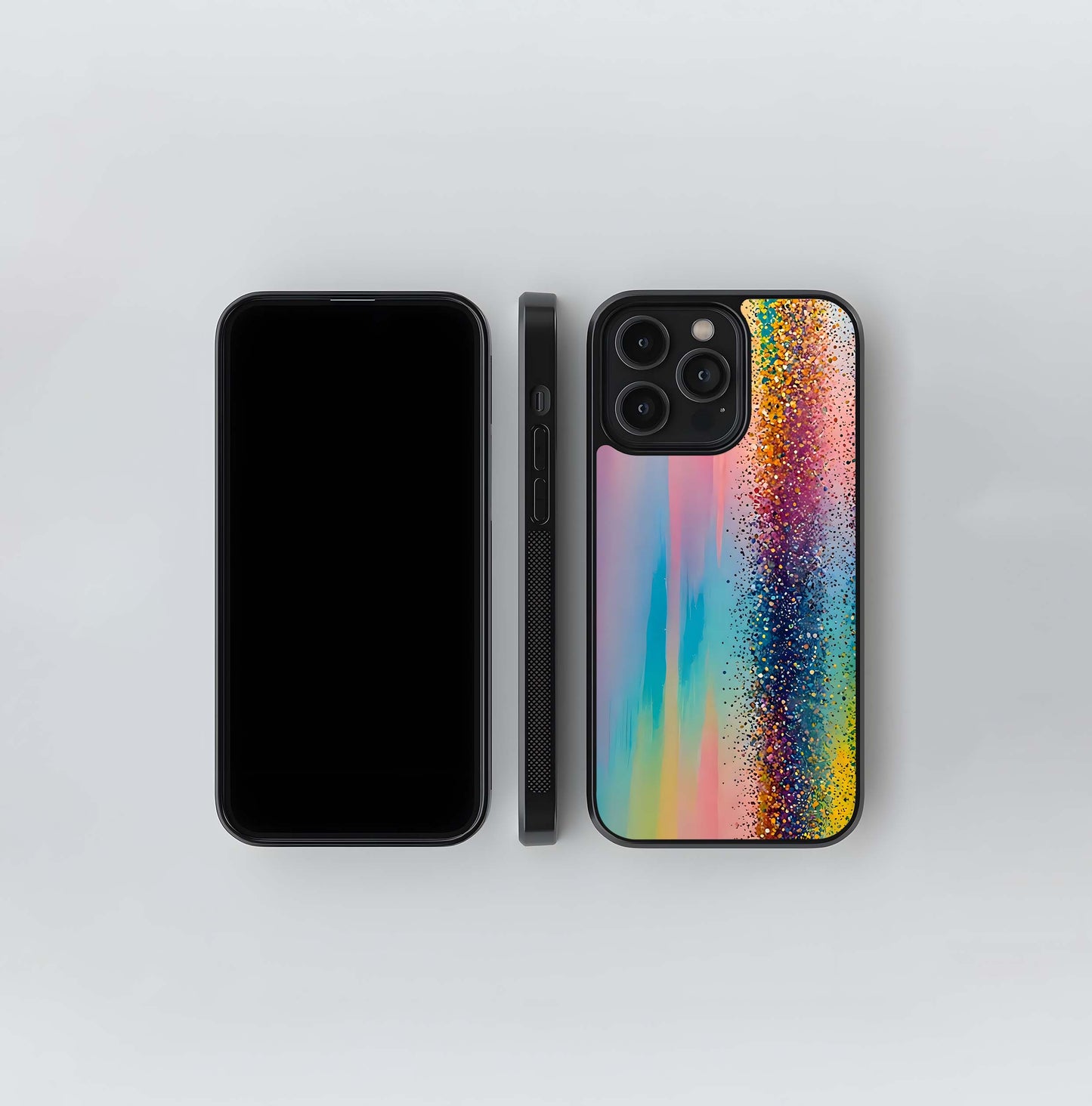 Rainbow Glitter Cascade Glass Case