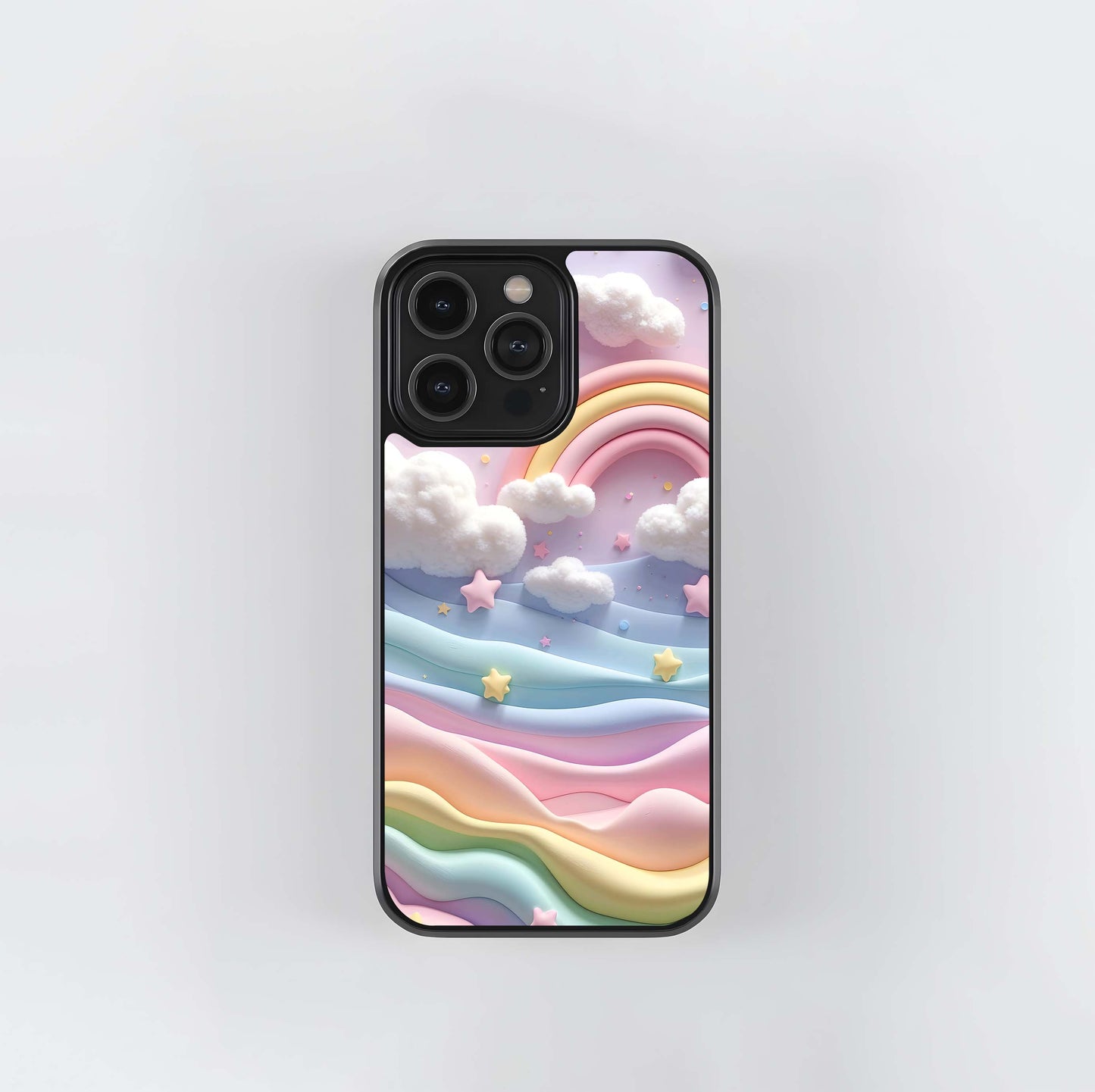 Rainbow Polymer Clay Sky Glass Case