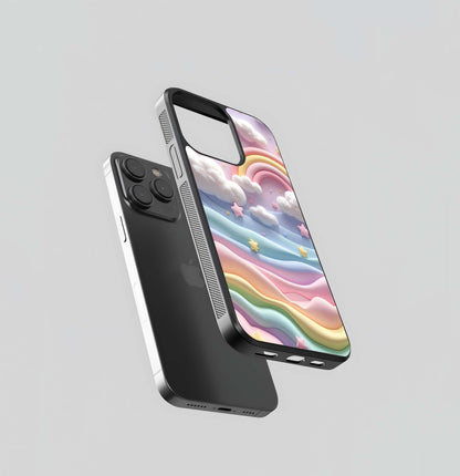 Rainbow Polymer Clay Sky Glass Case