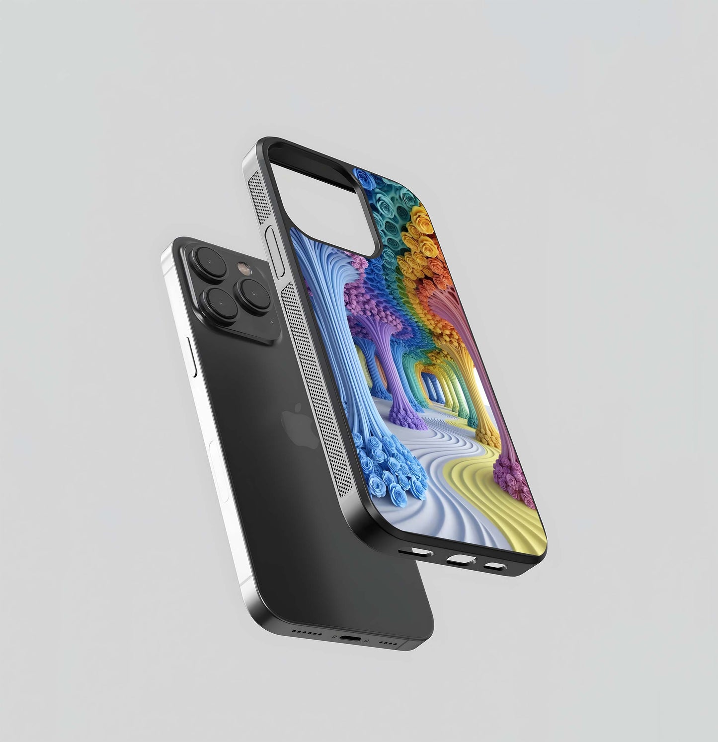 Rainbow Rose Tree Path Glass Case