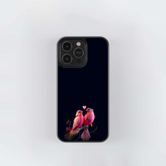 Crimson Songbird Sweethearts Glass Case