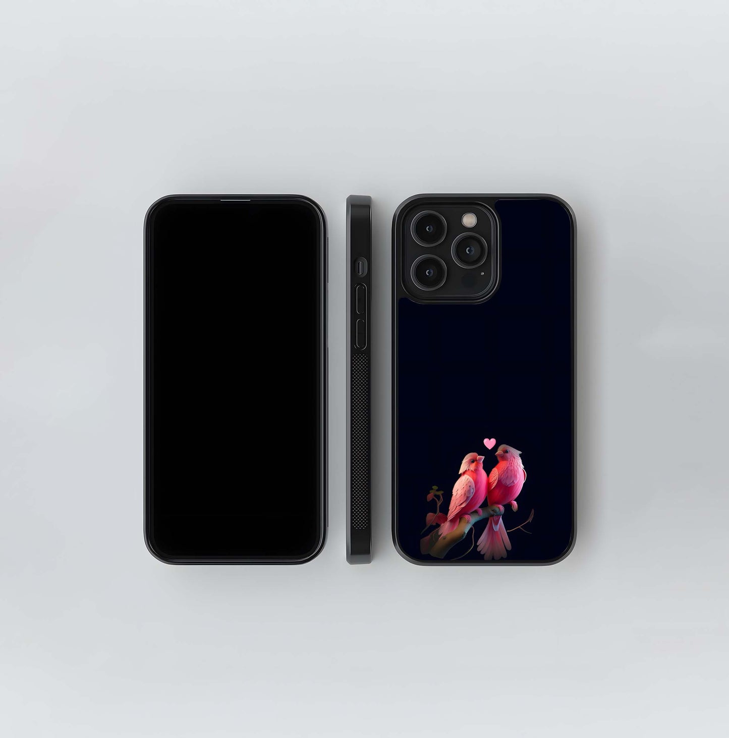 Crimson Songbird Sweethearts Glass Case