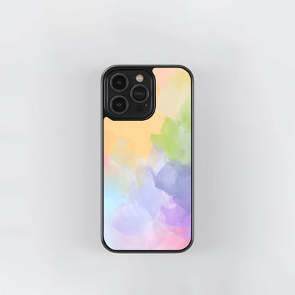 Rainbow Watercolor Blotches Glass Case