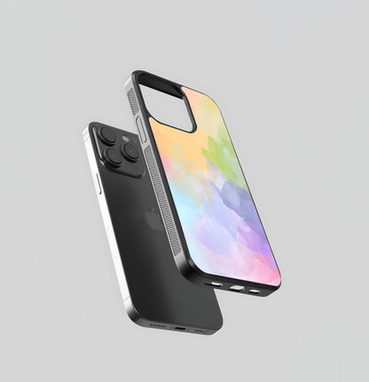 Rainbow Watercolor Blotches Glass Case