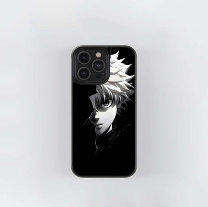 Monochrome Anime Character Emerging from Shadow Glass Case
