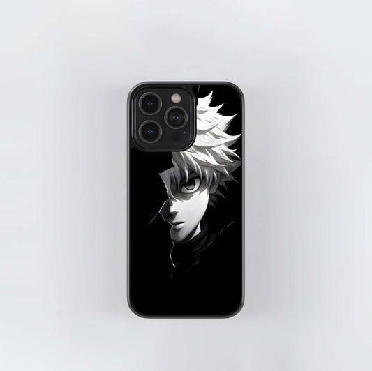 Monochrome Anime Character Emerging from Shadow Glass Case