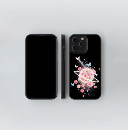 Planet full of roses and butterflies Glass Case