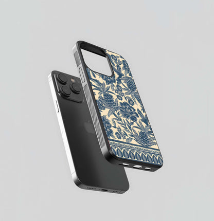 Monochrome Skull Floral Doodle Glass Case