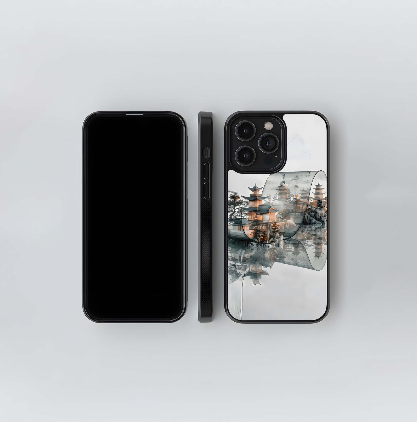 Reflected Pagoda Scroll Glass Case