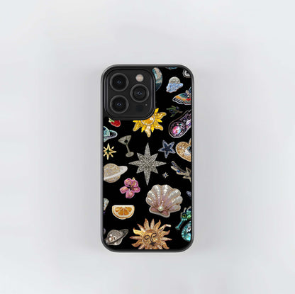 planetary and nature charms Glass Case