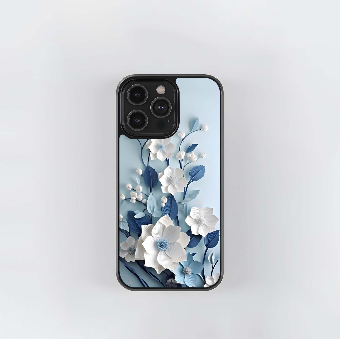 Blue & White Paper Hellebore Glass Case