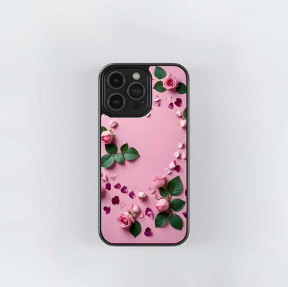 Rose Petal Ring Border Glass Case