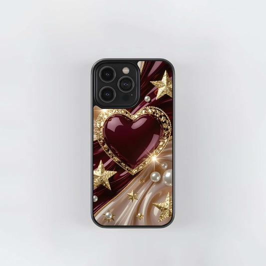 Royal Maroon Starburst Glass Case