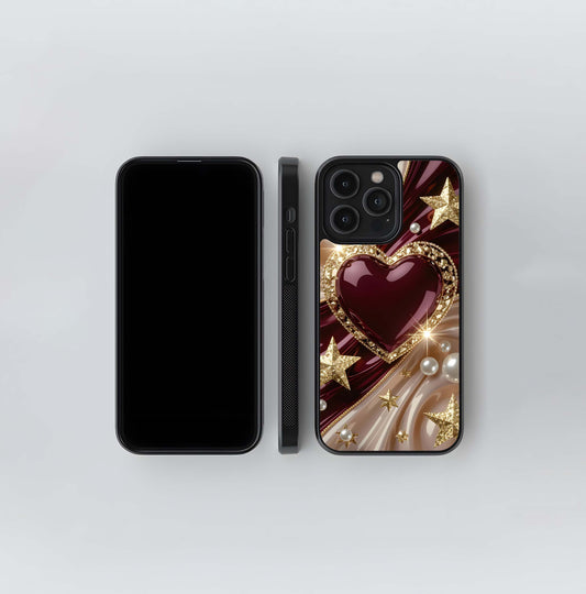 Royal Maroon Starburst Glass Case