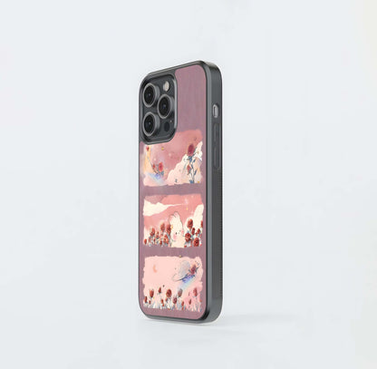 Watercolor Pastel Landscape Abstract Glass Case