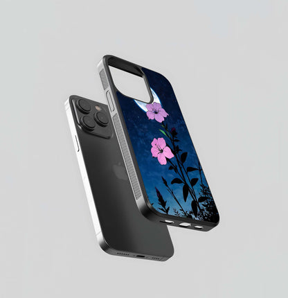 Purple floral aesthetic botanical Glass Case