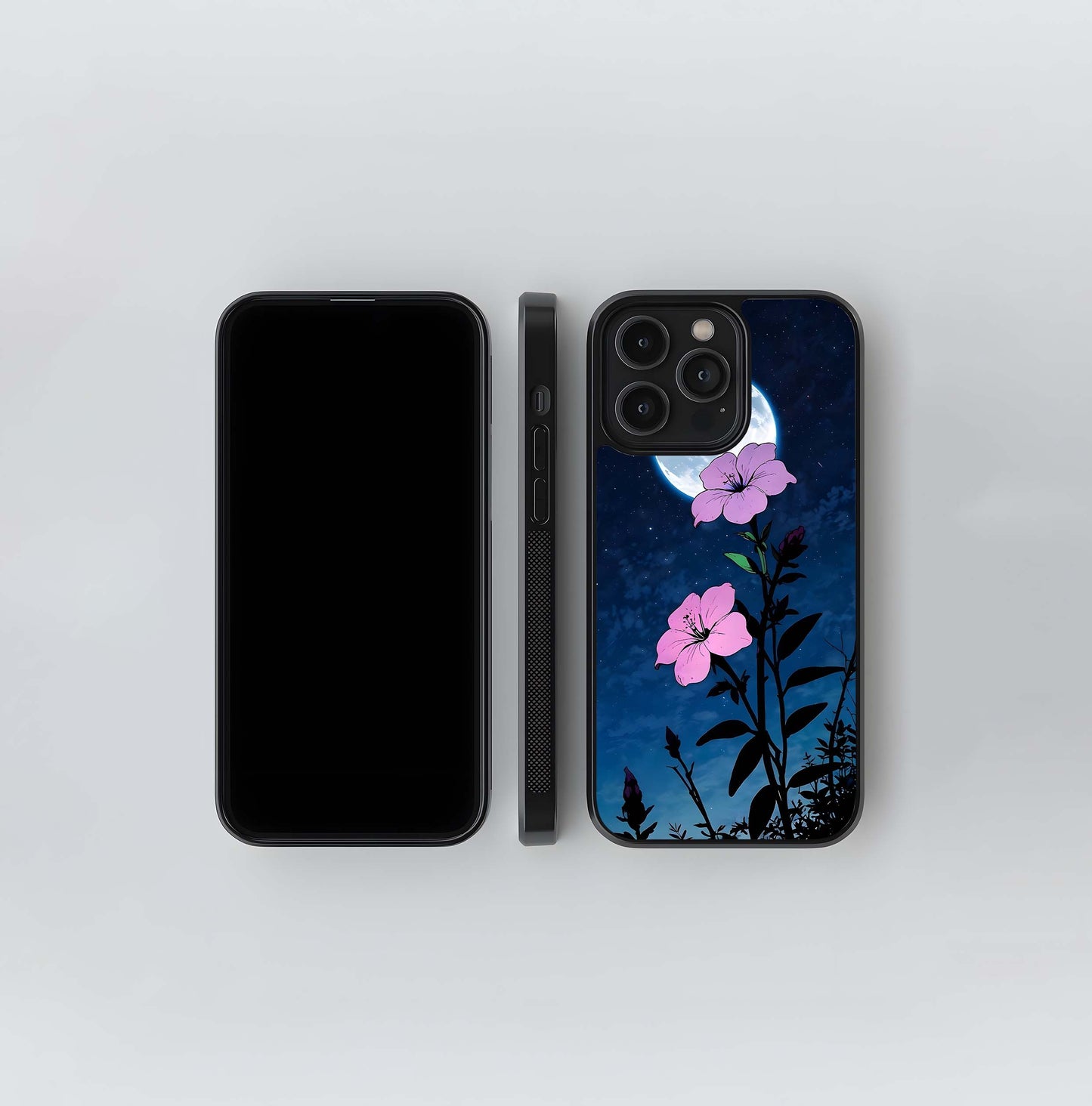 Purple floral aesthetic botanical Glass Case