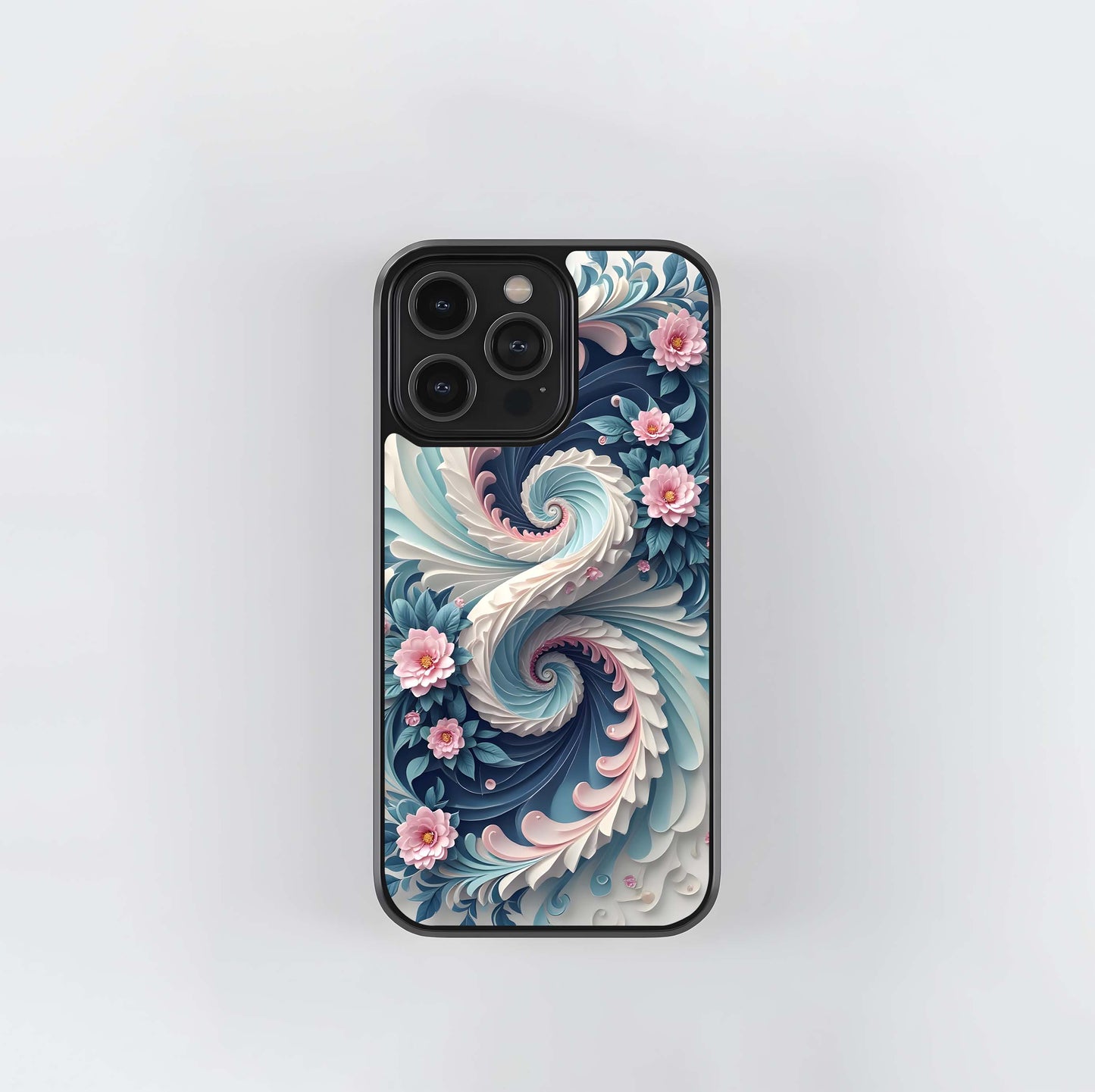 Sapphire Floral Swirl Glass Case