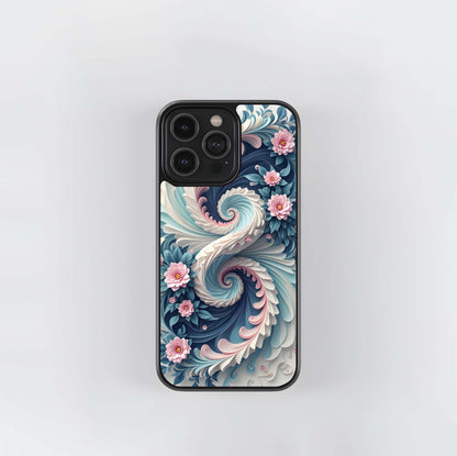 Sapphire Floral Swirl Glass Case
