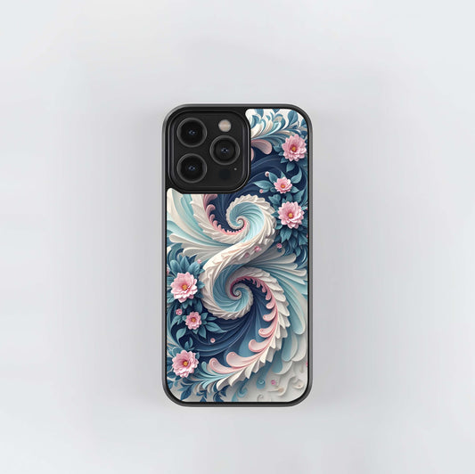 Sapphire Floral Swirl Glass Case