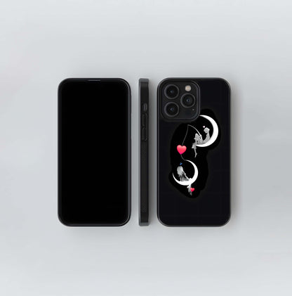 Moon Fishing for Hearts Glass Case