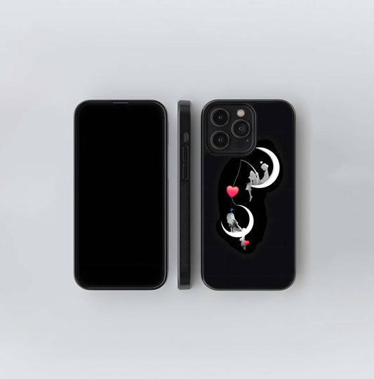 Moon Fishing for Hearts Glass Case