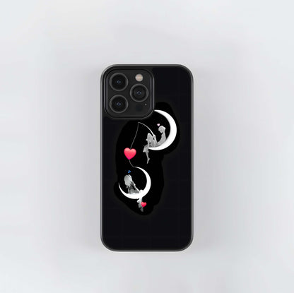 Moon Fishing for Hearts Glass Case