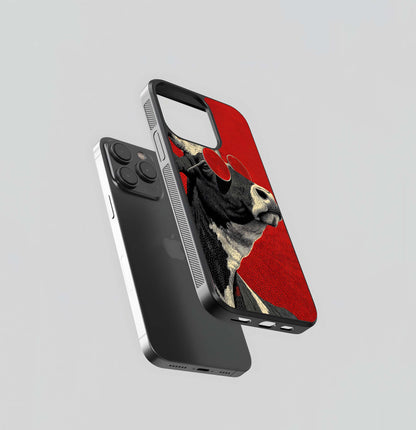 Red Black Cow Glass Case