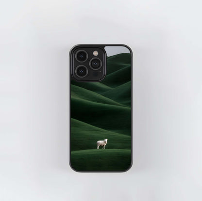 Sentinel on Green Waves Glass Case