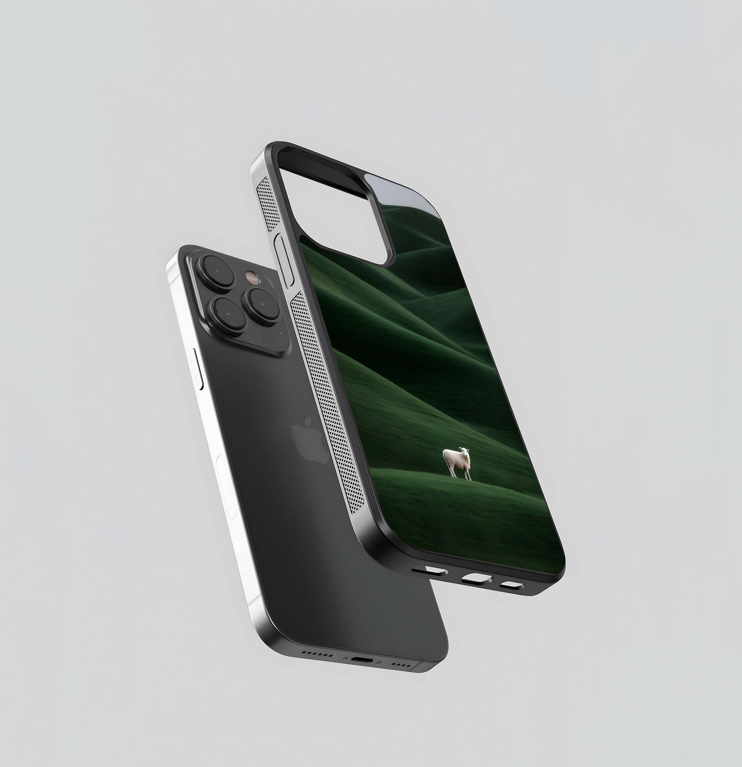 Sentinel on Green Waves Glass Case