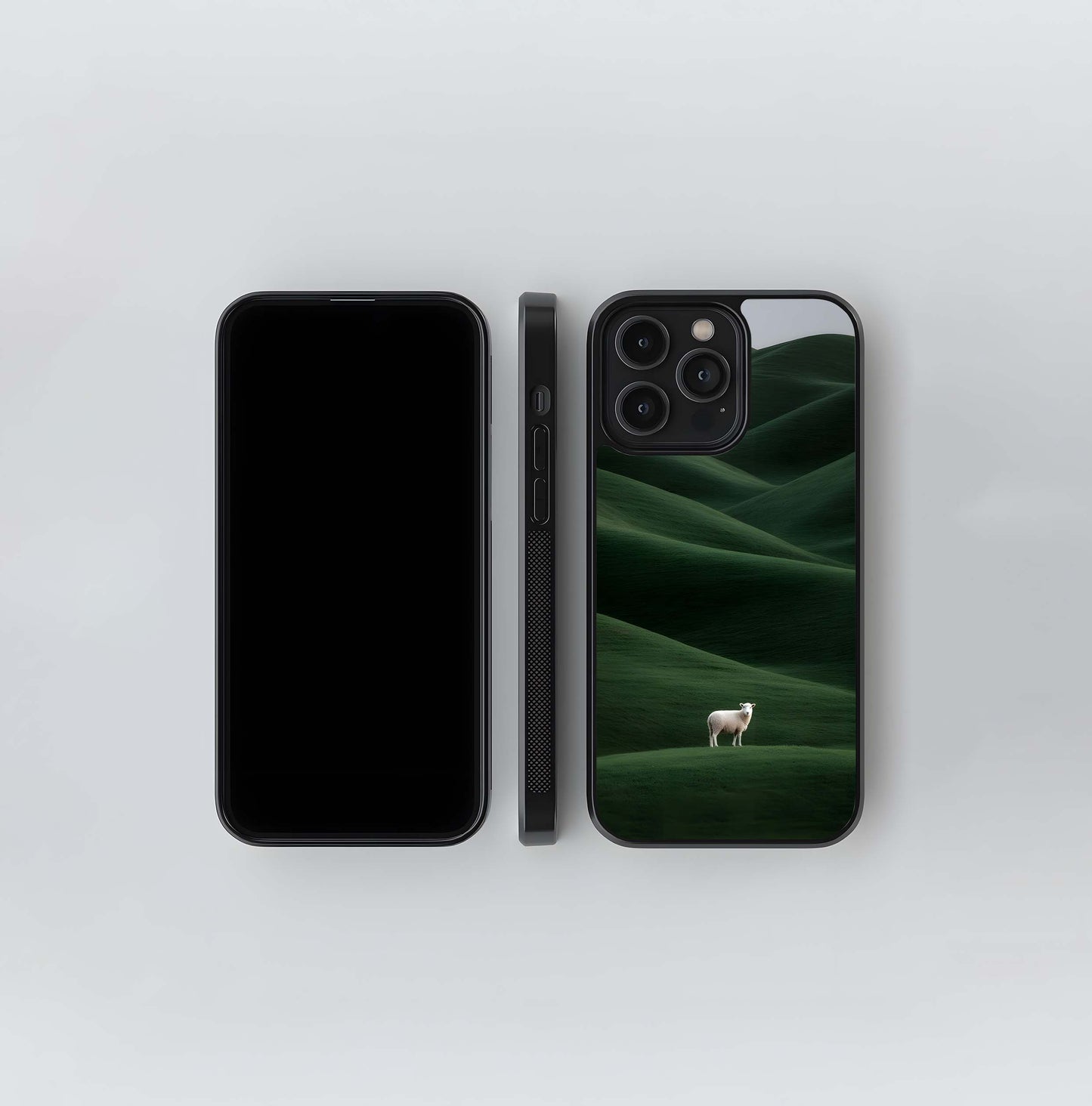 Sentinel on Green Waves Glass Case