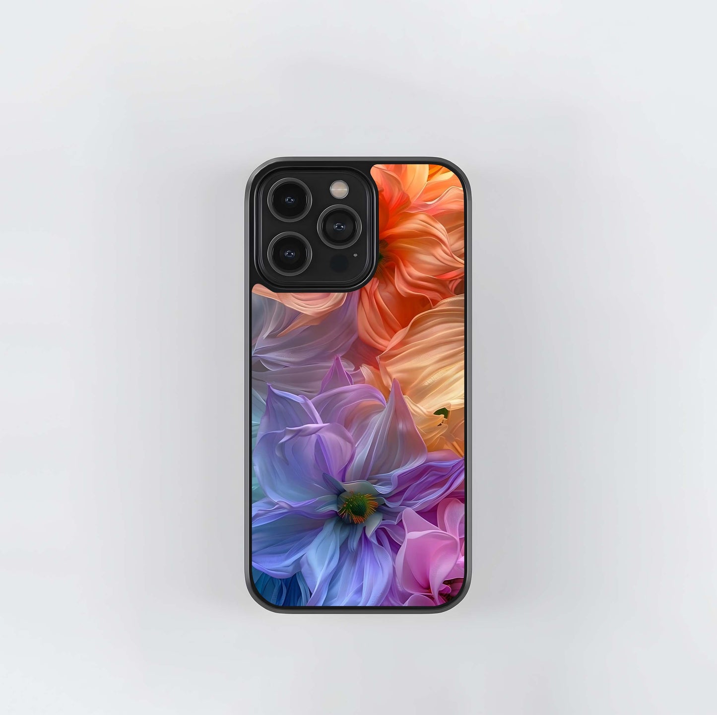 Sheer Petal Floral Gradient Glass Case