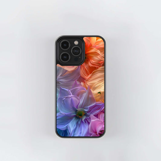 Sheer Petal Floral Gradient Glass Case