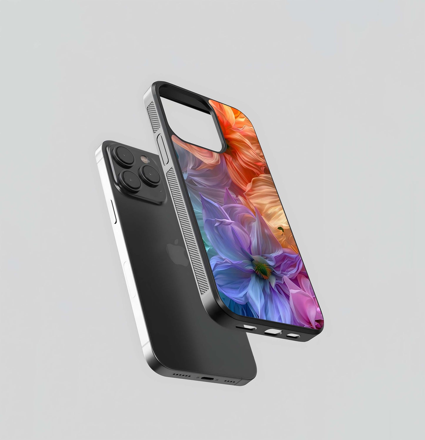 Sheer Petal Floral Gradient Glass Case